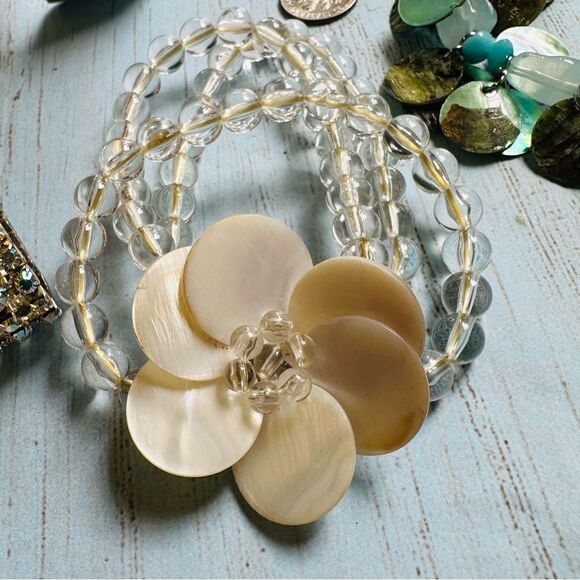 Various Style Bracelet Lot 5 Bracelets Stretch Cuff Wrap Styles - Picture 5 of 6